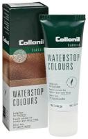 Крем для обуви Waterstop COLLONIL, тюбик с губкой, цветной, 75 мл. (399 темно-коричневый)