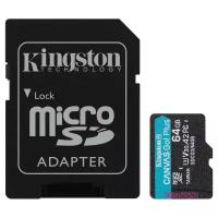 Карта памяти Kingston Canvas Go! Plus microSDXC UHS-I Cl10 +ад, SDCG3/64Gb