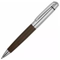 Ручка металлическая шариковая "Антей" с отделкой искусственной кожей, цвет бургунди/серебристый