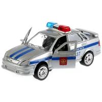 Металлическая модель Лада Приора полиция Технопарк 12 см, свет, звук, открываются двери, капот, багажник