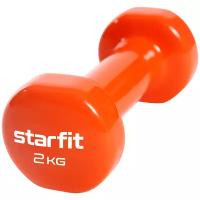 Гантель виниловая STARFIT DB-101 2 кг, оранжевый