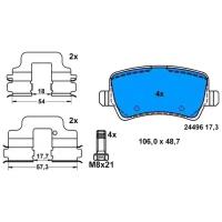 Колодки тормозные дисковые задн, FORD: GALAXY 1.6 EcoBoost/1.6 TDCi/1.8 TDCi/2.0/2.0 EcoBoost/2.0 Flexifuel/2.0 TDCi/2.2 TDCi/2.3 06-, S-MAX 1.6 EcoB, 13046027222 ATE 13.0460-2722.2