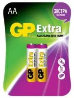 Батарейка алкалиновая GP Extra, AA, LR6-2BL, 1.5В, блистер, 2 шт