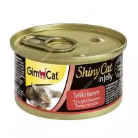 Консервы GimCat для кошек ShinyCat из тунца с лососем - 70 г