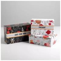 Набор подарочных коробок 3 в 1 «Цветы», 26 × 17 × 10‒32.5 × 20 × 12.5 см 5299865