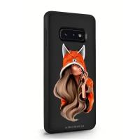 Черный силиконовый чехол MustHaveCase для Samsung Galaxy S10E Foxy Girl/ Лисичка для Самсунг Галакси С10E Противоударный