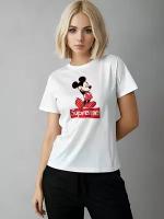 Футболка женская Printech Woman "Микки Маус Минни Mickey Mouse Луи Дисней Гуффи" Белая L FJ-GB20P36/WH-L