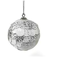Шар новогодний декоративный Paper ball, серебристый мрамор, EnjoyMe, en_ny0072