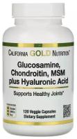 California Gold Nutrition Glucosamine Chondroitin MSM plus Hyaluronic Acid (Глюкозамин хондроитин МСМ с гиалуроновой кислотой) 120 капсул