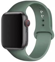 Силиконовый ремешок для Apple Watch 42/44/45 mm, темно-зеленый, размер s/m