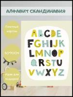 Развивающий плакат постер "Алфавит в скандинаском стиле", картина в детскую комнату английский алфавит 50/70см