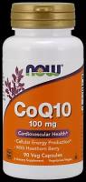 NOW Q10 Coenzyme, Кофермент Q10 100 мг + Боярышник - 90 капсул