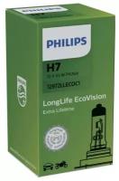 Лампа автомобильная Philips LongLife EcoVision H7 55W PX26d 12V, 1шт, 12972LLECOC1