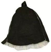 Меховая шапка для бани (овчина) (черный)