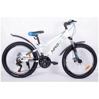 Горный Велосипед NRG Bikes GECKO 24'/12' white-black-blue, 21 скорость, 2022 год