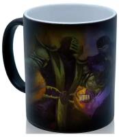 Кружка для чая и кофе с принтом Драка воинов, оригинальный сувенир