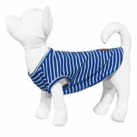 Yami-Yami одежда Майка для собак в полоску синяя ХS (спинка 20 см) нд28ос 51959-1 0,028 кг 51959 (1 шт)
