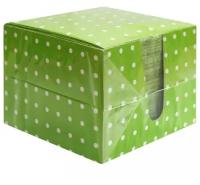 Салфетки Перышко в коробке 24*24 "Зеленый цвет в горох" 2сл 85л (0220)