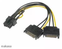 Переходник Akasa SATA power to 6+2pin PCIe adapter AK-CBPW19-15