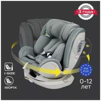 Автокресло детское от 0-12 лет, автокресло i-size, поворот на 360, I-Unix Happy Baby, isofix, группа 0+/1/2/3 (0-36 кг), экокожа, темно-зеленый