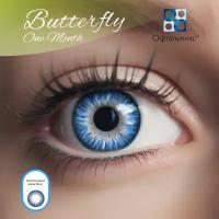 Цветные контактные линзы Офтальмикс Butterfly Color One Month (2 линзы) -3.50 R 8.6 Aqua Blue (Васильковый)
