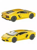 Металлическая машинка Kinsmart 1:38 «Lamborghini Aventador LP 700-4» инерционная, жёлтая KT5355D-2