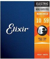 Струны для 7-ми струнной электрогитары Elixir 12074 NanoWeb Light/ Heavy 10-59, Elixir (Эликсир)