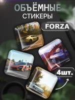 3D стикеры на телефон, Набор объемных наклеек, Forza гонка игра