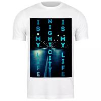 Футболка Printio 1993129 Night city is my life, размер: 3XL, цвет: белый