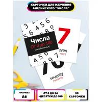 Развивающие карточки по английскому языку "Числа черно-бело красные", Ru-print
