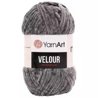 Пряжа YarnArt Velour серый (858), 100% микрополиэстер, 170м, 100г, 5шт