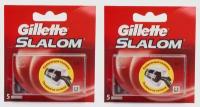 Сменные кассеты для бритья Gillette Slalom, 5 шт, 2 уп