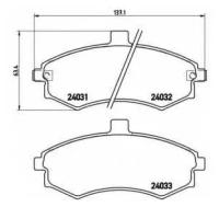 Колодки тормозные HYUNDAI ELANTRA/MATRIX 1.5-2.0 00- передние BREMBO P 30 020