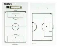 Тактическая доска для футбола TORRES, TR1002S, маркерная, с зажимом, в комплекте маркер, белый