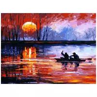Картина по номерам "Рыбалка на озере", 30x40 см
