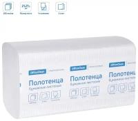 Полотенца бумажные лист. OfficeClean "Professional"(V-сл), 2-х слойн., 200л/пач, 21*21,6, тисн,белые, 20 шт