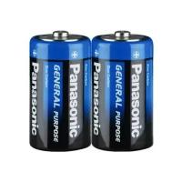 Батарейка солевая Panasonic General Purpose, C, R14-2S, 1.5В, спайка, 2 шт