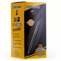 Ручка шариковая Corvina "51 Classic" черная, 1,0 мм, прозрачный корпус (50 штук)