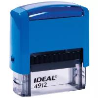Штамп самонаборный 4-строчный, размер оттиска 47х18 мм, синий без рамки, TRODAT IDEAL 4912 P2, кассы, 125427