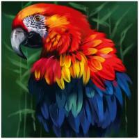 Алмазная мозаика вышивка "Птица попугай" Mazari 30 х 30 см холст полная выкладка