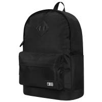 Рюкзак / Street Bags / 6231 Классический рюкзак с кожаным ромбом 45х18х32 см / чёрный / (One size)