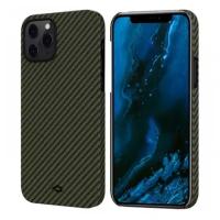 Чехол Pitaka MagEZ Case для iPhone 12 Pro Max 6.7", черно-зеленый, кевлар (арамид)