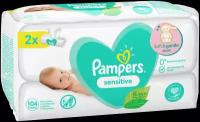 Влажные салфетки Pampers Sensitive, липучка, 104 шт