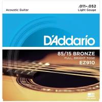 Cтруны для акустической гитары D'ADDARIO EZ910 / Комплект из 6 струн для акустической гитары