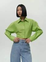 Рубашка Calista, Рубашка укороченного кроя, размер 44, зеленый