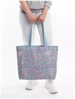 Текстильная женская сумка JoyArty "Маями бич" на молнии для пляжа и фитнеса