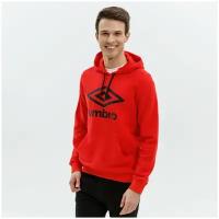 Толстовка мужская с капюшоном UMBRO Fw Large Logo Hoodie 65944U-96J, размер S, цвет красный