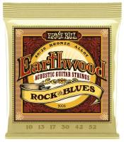 Струны Ernie Ball 2008 серии Earthwood 80/20 для акустической гитары, калибр 10-52