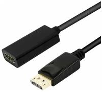 Адаптер-переходник GSMIN B7 DisplayPort (M) - HDMI (F) (1080P FHD, 4K UHD, 25 см) (Черный)