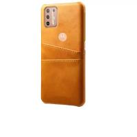 Чехол панель-накладка MyPads для Moto G9 plus / Motorola Moto G9 Plus из качественной импортной кожи с визитницей с отделением для банковских кар